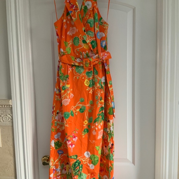 Rachel Antonoff Orange Floral Halter Dress - Picture 4 of 8
